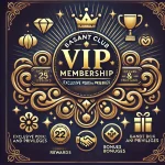 Basant Club VIP Membership highlighting exclusive perks and privileges with a luxurious deep blue and gold design, including VIP icons like a trophy, gift box, and crown.