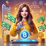 Basant Club article, showing an engaging AI-generated female character with the Basant Club logo, gold coins, and symbols of easy money earning in a vibrant, realistic background.