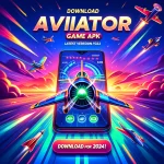 A vibrant featured image for Download Aviator Game APK: Latest Version for 2024, showing a mobile phone with the Aviator Game APK logo on the screen. The image includes a plane flying, with text highlighting "Download Now for 2024" and icons representing the Android, RAM, and Storage requirements for the game.