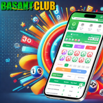 A vibrant featured image for the Basant Club Lottery showing a smartphone displaying the lottery app, with colorful betting options, a lottery wheel, and dynamic text that reads "Basant Club Lottery: How to Play and Win Today!". The background features bright, engaging colors to capture the excitement of the game.